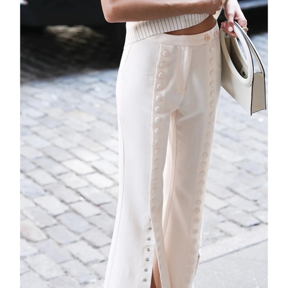 Yellow The Label Fabio Linen Snap Trousers - Picture 9 of 12